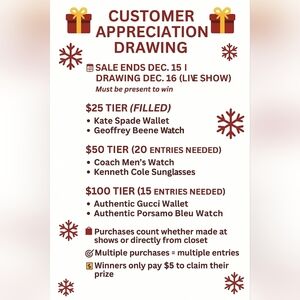 🎁 Customer Appreciation Drawing  LOOK AT ALL FLYERS & PICS